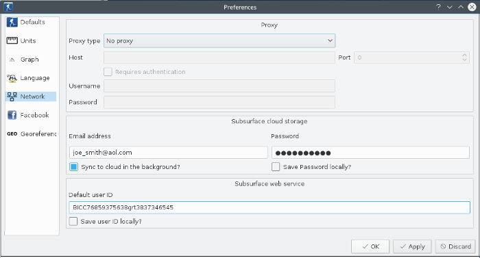 FIGURE: Preferences Network page