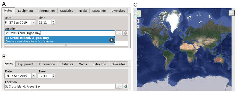 FIGURE:Location creation panel