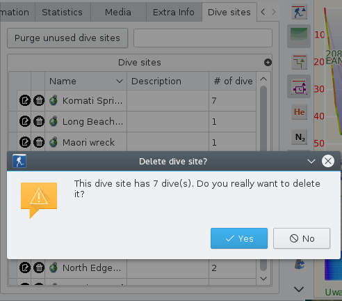 FIGURE: Delete a dive site