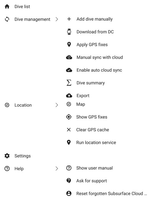 FIGURE: Subsurface-mobile menu system