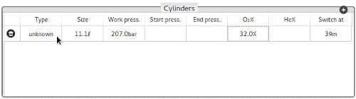 FIGURE: Initial cylinder dialogue