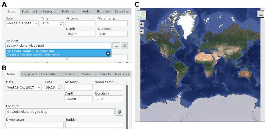 FIGURE:Location creation panel