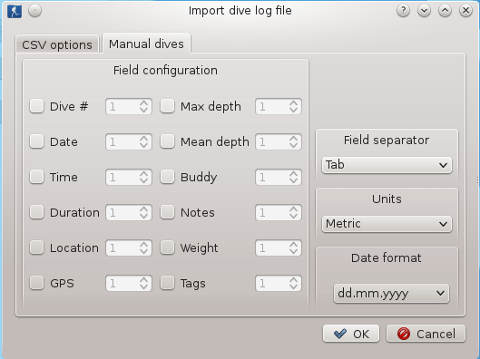 FIGURE: Download dialog for Manual CSV logs