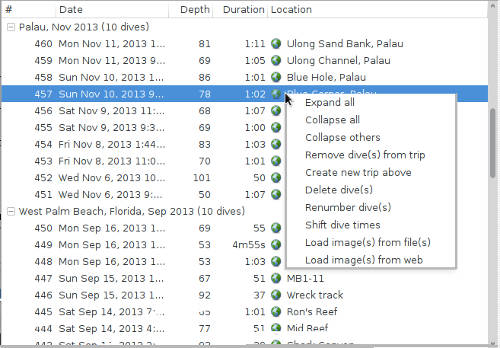 Figure: Menu contextuel