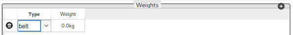 FIGURE: Weights type drop-down list button