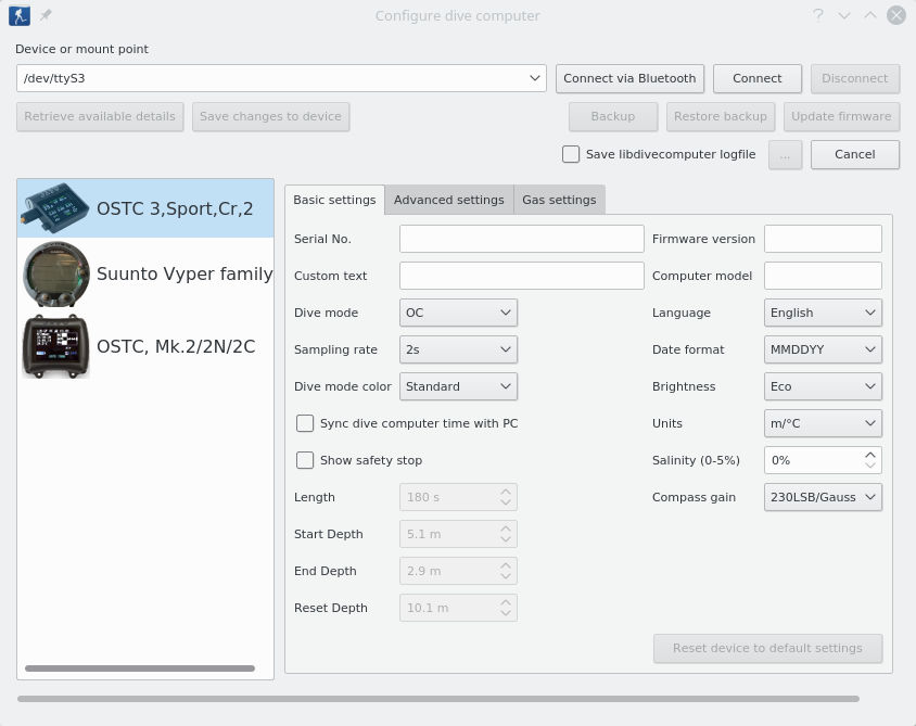 FIGURE: Configurer un ordinateur de plongée