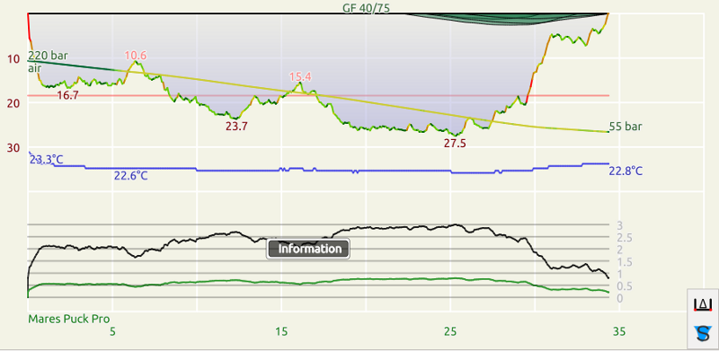 Typical dive profile