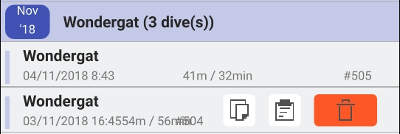 FIGURE: Copy/Delete dive information