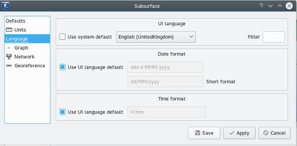 FIGURE: Preferences Language page