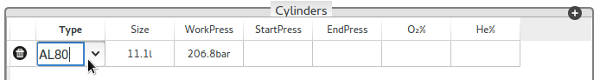 FIGURE:The cylinder drop-down list button