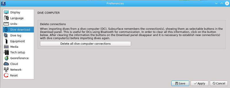 FIGURE: Preferences: Dive download