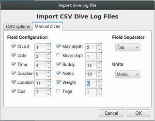 FIGURE: Download dialog for Manual CSV logs