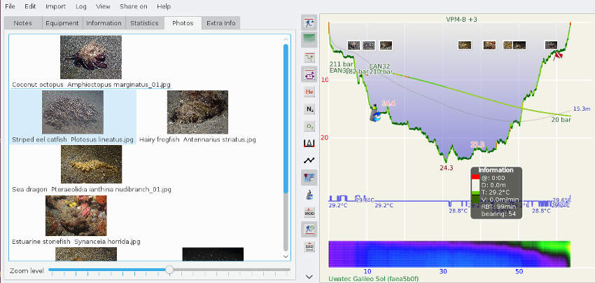 FIGURE: Photos on dive profile