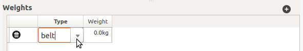 FIGURE: Weights type drop-down list button