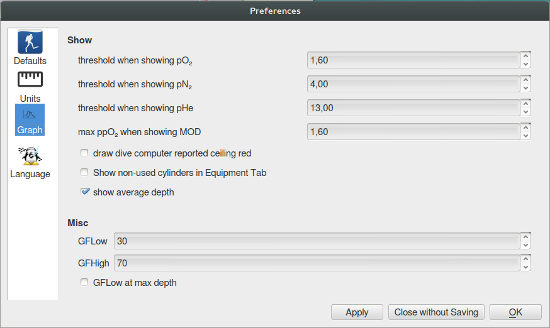 FIGURE: Preferences Graph page