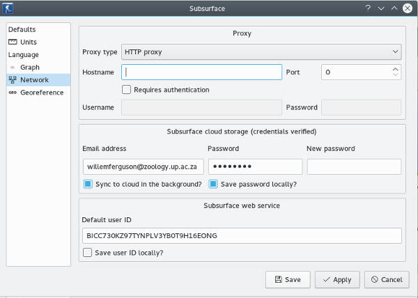 FIGURE: Preferences Network page