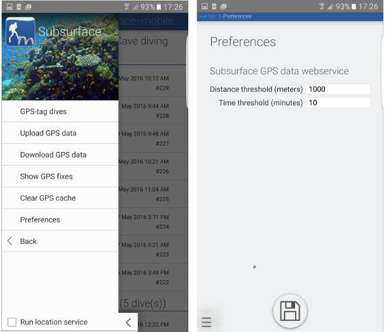 FIGURE: GPS setup screen