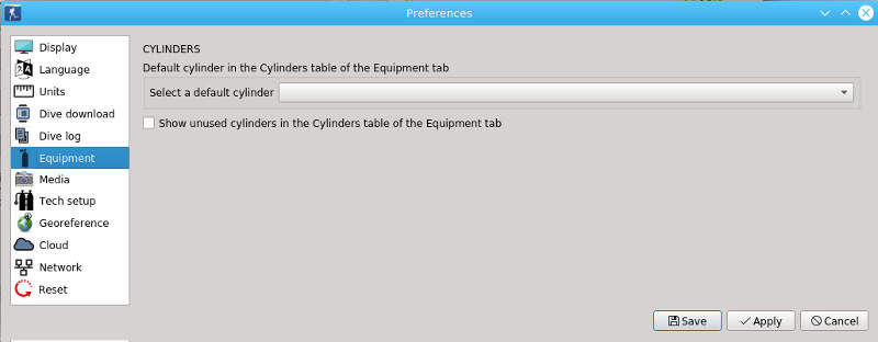 FIGURE: Preferences: equipment