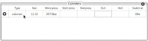 FIGURE:Initial cylinder dialogue