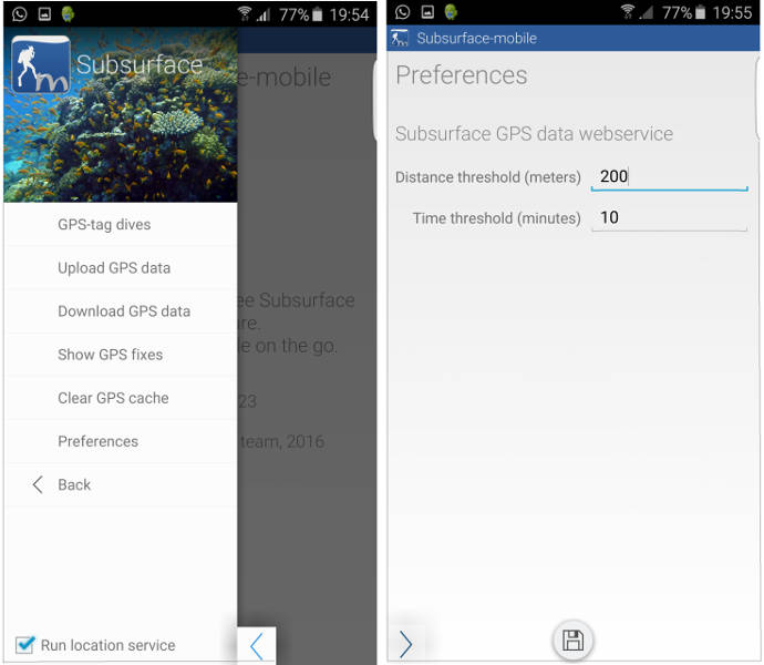 FIGURE: GPS setup screen