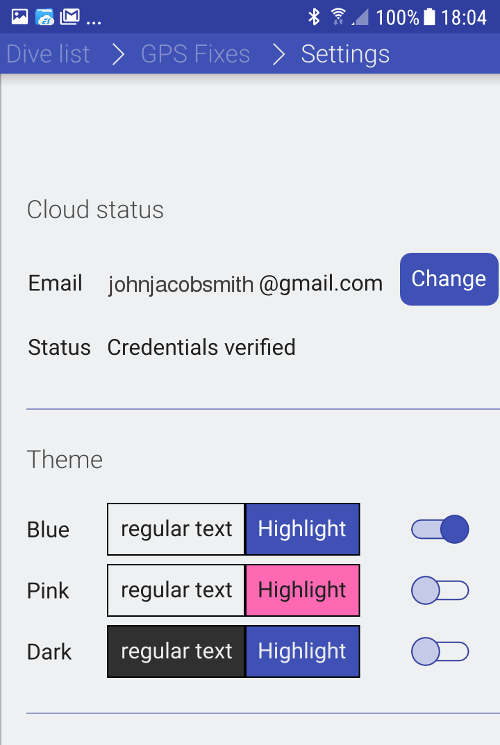 FIGURE: Settings: Cloud & Theme