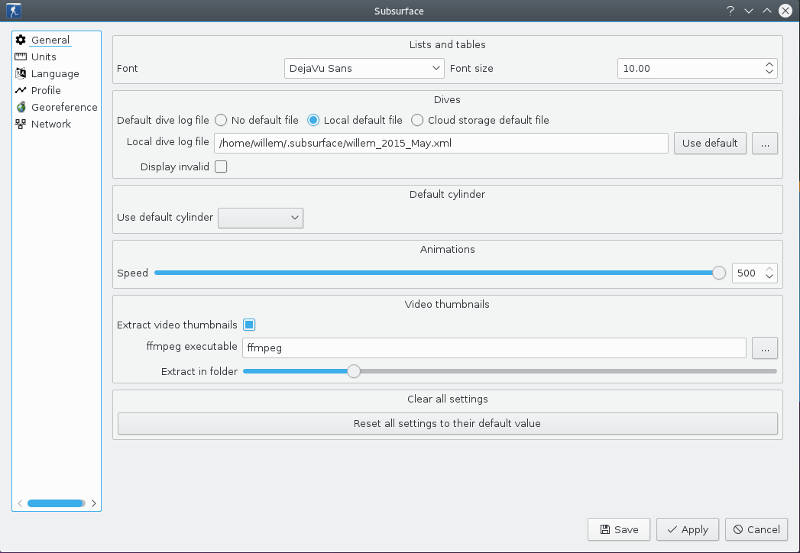 FIGURE: Preferences general page