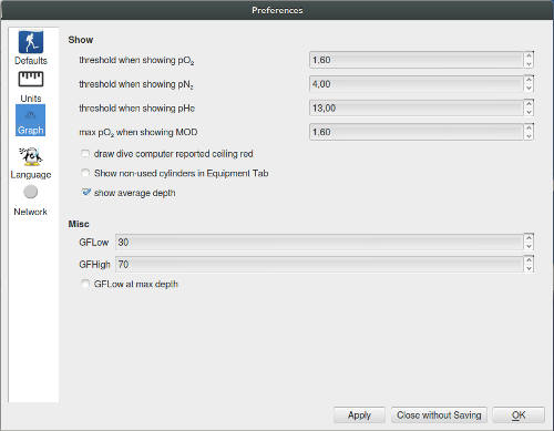 FIGURE: Preferences Graph page